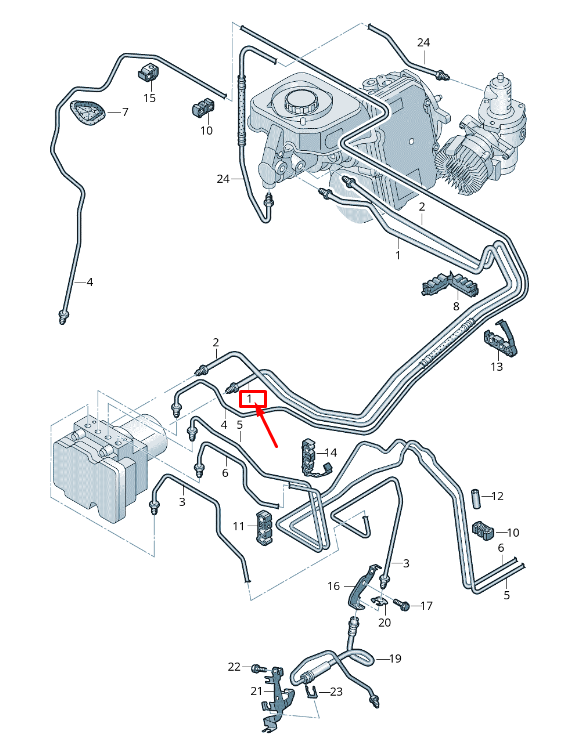 new audi q5 fy brake pipe from brake cylinder to hydraulics 80b614705ae original