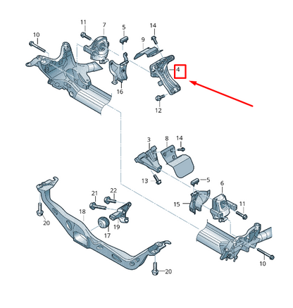 new audi a6 avant c7 right engine mounting bracket 4g0199308aa original