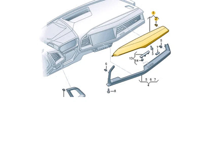 NEW AUDI Q4 E-TRON FRONT RIGHT DASH TRIM 89B857200E8HO LHD ORIGINAL