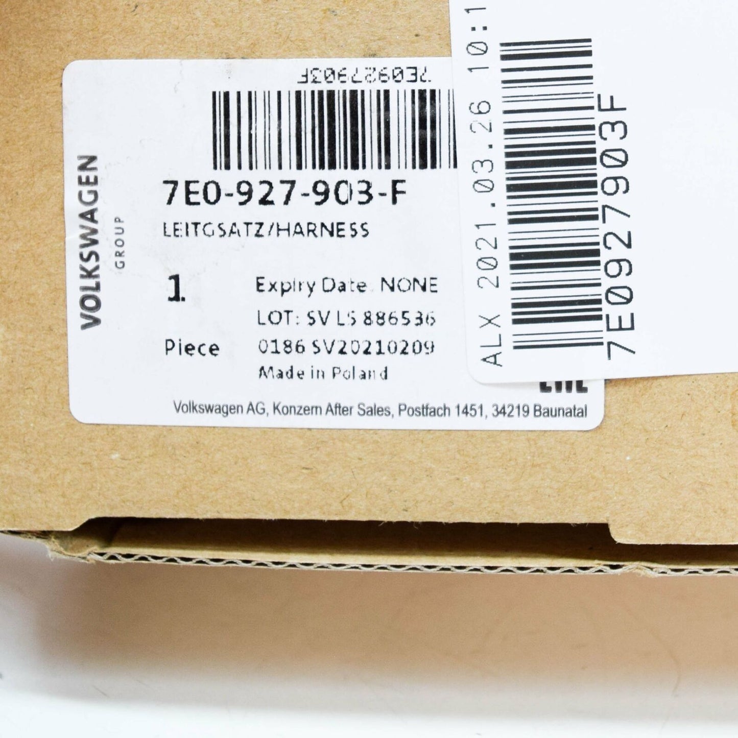 NEW VW TRANSPORTER T6 FRONT LEFT SPEED SENSOR WIRING HARNESS 7E0927903F ORIGINAL