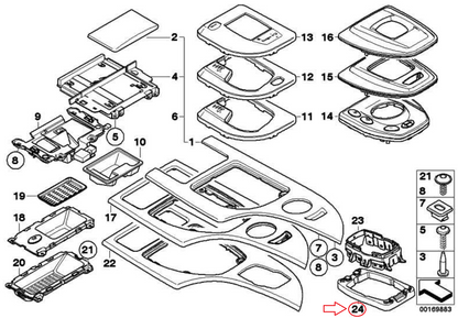 new bmw 5 e60 cic idrive controller switch frame bracket 51169155987 original