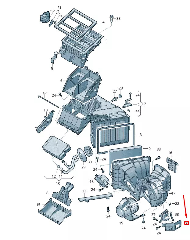 NEW VW TRANSPORTER T6 RECIRC. AIR OPERATION RETAINING PLATE 7H1819939A