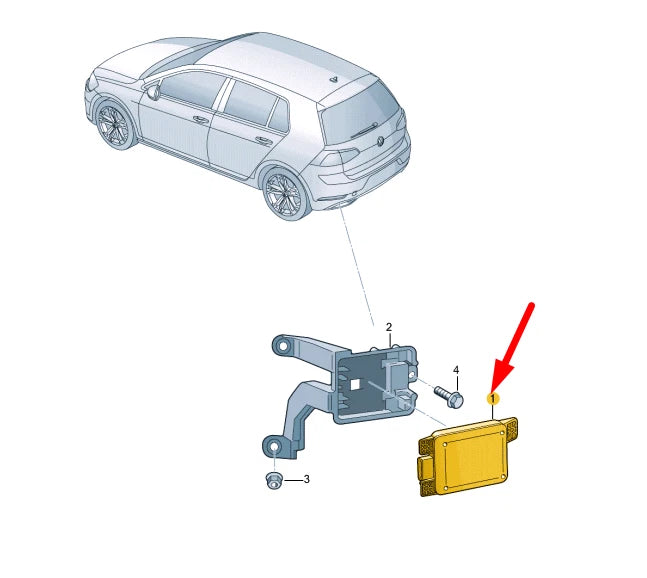 NEW VW GOLF MK8 REAR RIGHT LANE CHANGE ASSIST CONTROL UNIT 2Q0907686E ORIGINAL