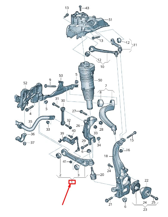 NEW AUDI A8 4N FRONT LEFT LOWER CONTROL ARM 4M0407151M ORIGINAL