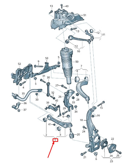 NEW AUDI A8 4N FRONT LEFT LOWER CONTROL ARM 4M0407151M ORIGINAL