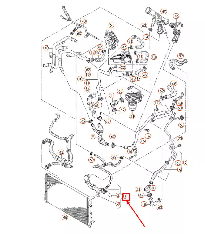 NEW VOLKSWAGEN SCIROCCO MK3 RADIATOR UPPER COOLANT HOSE 5K0122101P