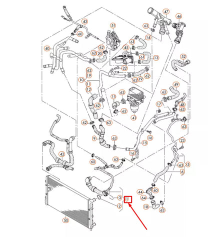 NEW VOLKSWAGEN SCIROCCO MK3 RADIATOR UPPER COOLANT HOSE 5K0122101P