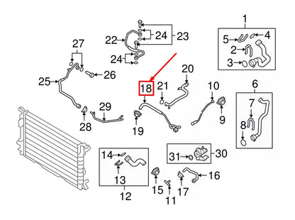 NEW AUDI A5 SPORTBACK 8T EXPANSION TANK UPPER HOSE 8K0121081CA