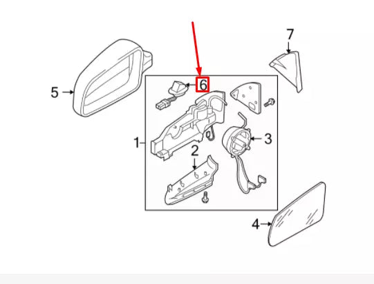 NEW AUDI A6 C6 FRONT LEFT MIRROR PERIPHERAL PUDDLE LIGHT 4F0949133 ORIGINAL