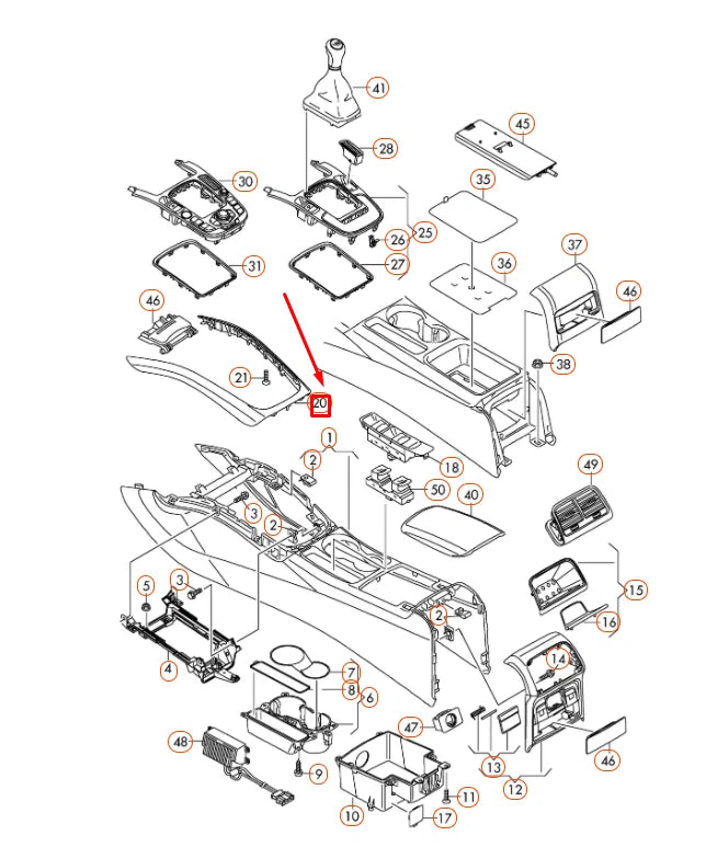 NEW AUDI A4 B8 CENTRE CONSOLE COVER FRAME 8K0863305SAR8 ORIGINAL