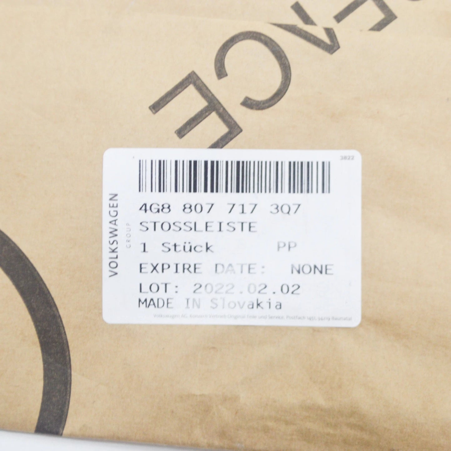 NEW AUDI A7 SPORTBACK 4G8 FRONT BUMPER CENTRE LOWER STRIP 4G88077173Q7 ORIGINAL