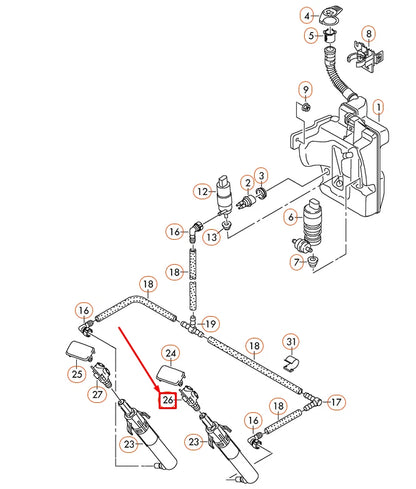 NEW VOLKSWAGEN POLO 6R FRONT LEFT HEADLIGHT WASHER NOZZLE 6R0955103A