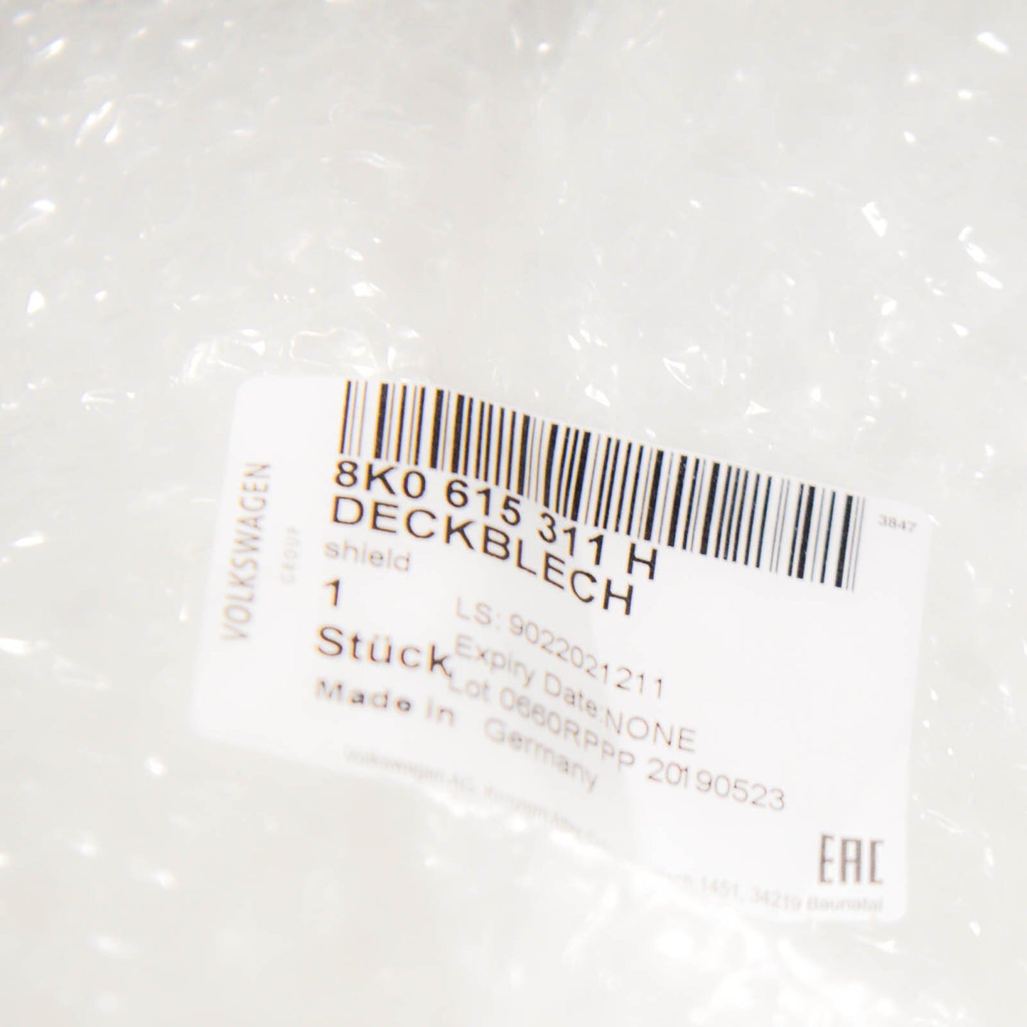 NEW AUDI A4 B8 FRONT LEFT BRAKE DISC PROTECTION PLATE 8K0615311H ORIGINAL