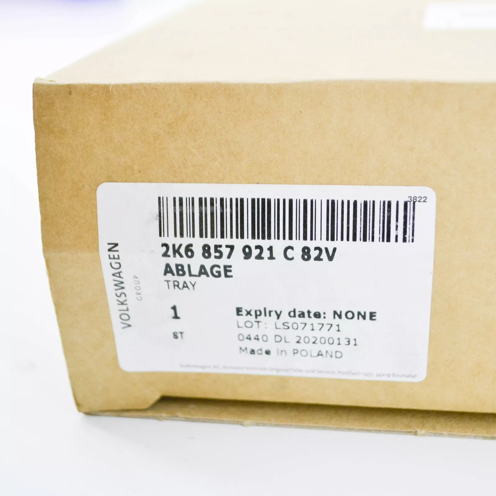 NEW VW CADDY MK3 2K INSTRUMENT PANEL UPPER TRAY RHD 2K6857921C82V