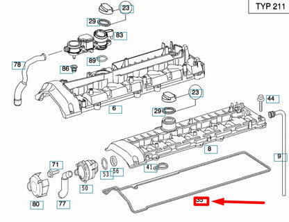 NEW MERCEDES-BENZ E T-MODEL S211 VALVE COVER GASKET A6480160021 ORIGINAL