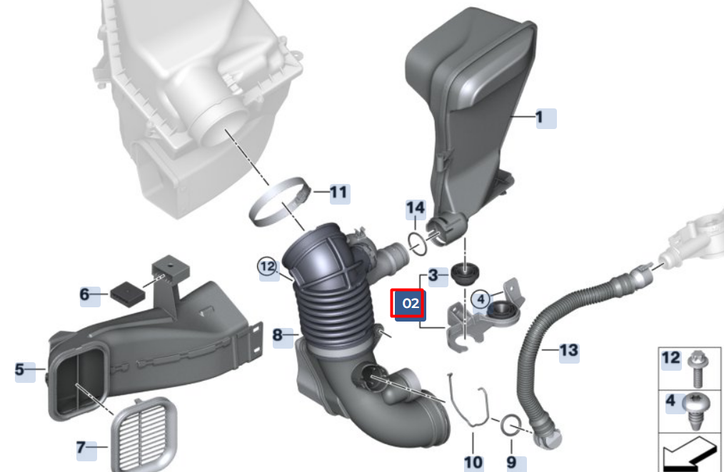 new bmw x4 g02 resonator holder 13718635112 original