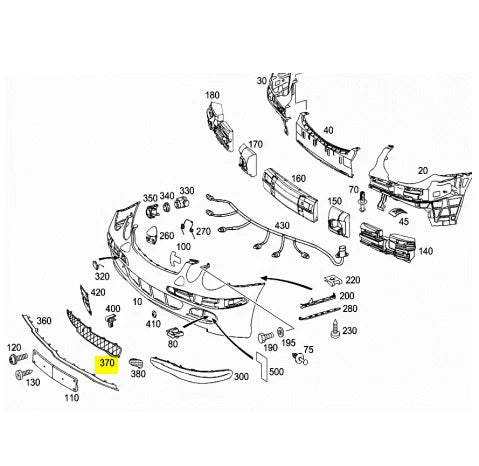 NEW MB E W211 FRONT BUMPER LOWER GRILLE A2118851153