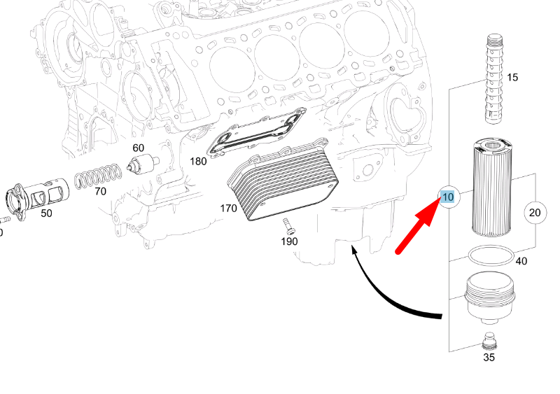 NEW MERCEDES-BENZ E W213 OIL FILTER A1771800110 ORIGINAL