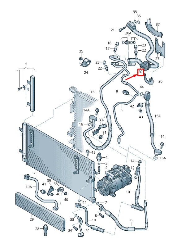 NEW AUDI A4 AVANT B8 A/C REFRIGERANT PIPE LHD 8K1260712K ORIGINAL