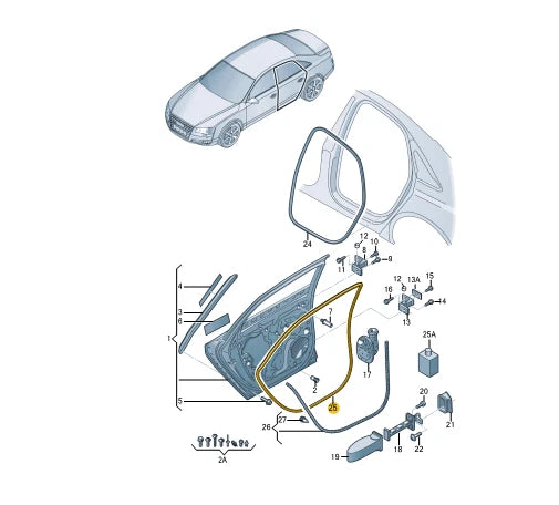 NEW AUDI A8 4H REAR DOOR SEALING RUBBER 4H4839911A