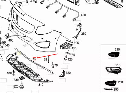 NEW MERCEDES-BENZ B W246 FRONT BUMPER BOTTOM TRIM STRIP A2468852321 ORIGINAL