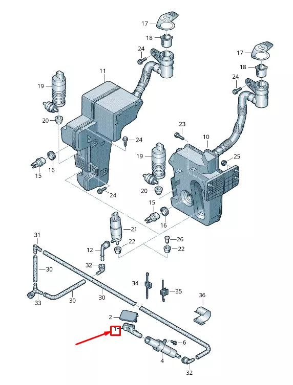 NEW VW JETTA MK6 16 FRONT RIGHT HEADLIGHT WASHER SPRAY JET 5C6955104