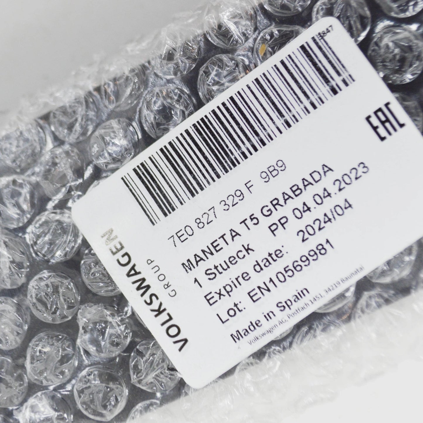 NEW VW TRANSPORTER T5 REAR LICENSE PLATE LIGHT STRIP 7E0827329F9B9 ORIGINAL