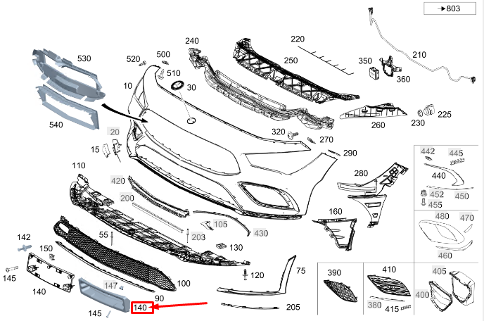 new mercedes-benz cla c118 front bumper license plate holder a1188801100