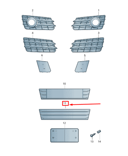 new audi a7 sportback 4g front license plate holder 4g8807287g3fz original