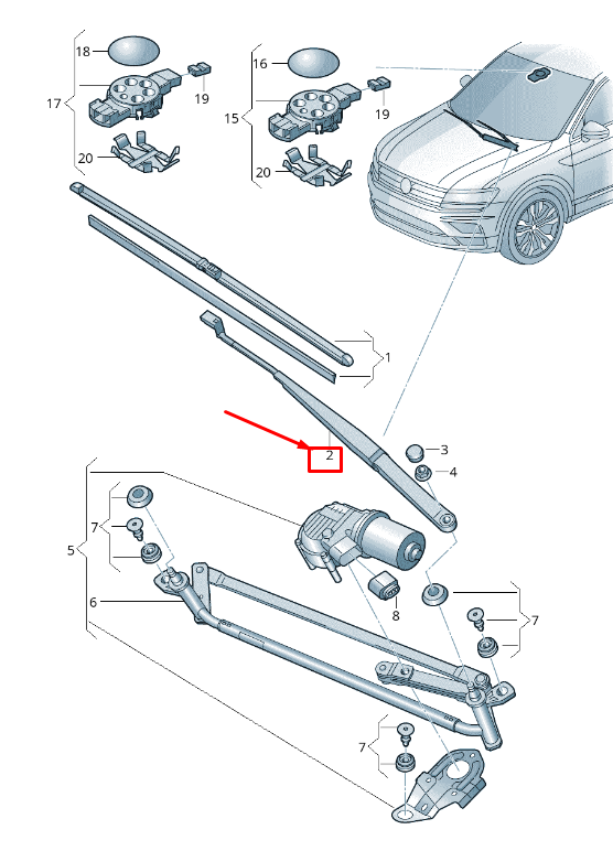 new skoda kodiaq ns front left wiper arm lhd 566955409 original