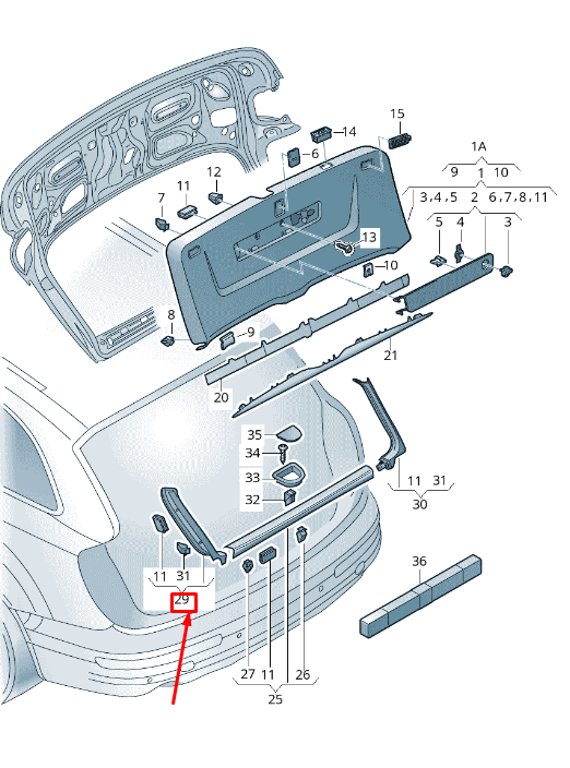 new audi q7 4m rear left upper trim panel 4m0867607e jn5 4m0867607ejn5 original