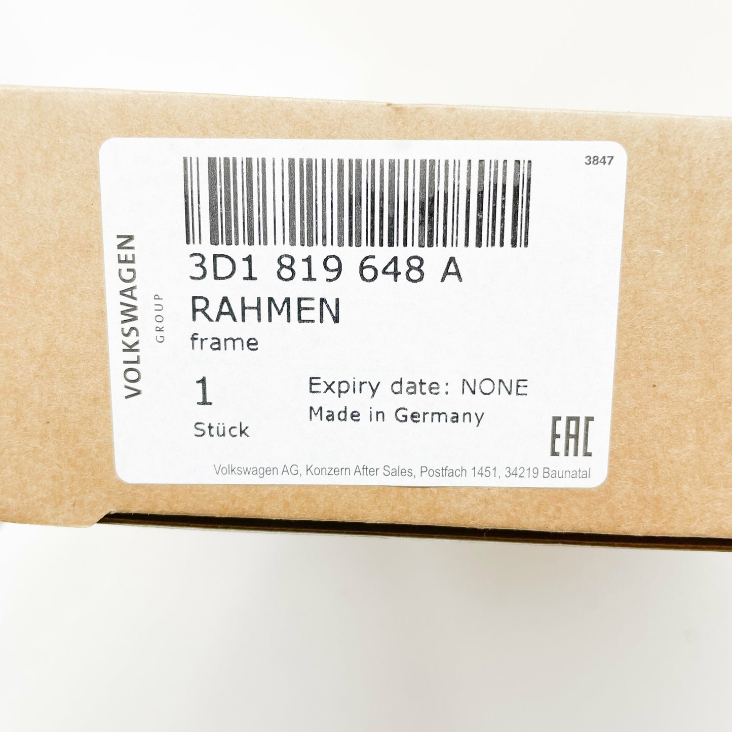 NEW VW PHAETON 3D CABIN AIR FILTER FRAME 3D1819648A ORIGINAL