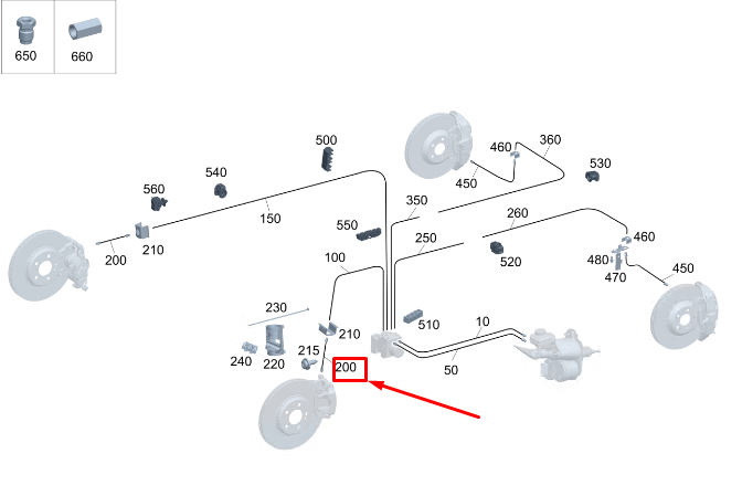 new mercedes-benz eqs v297 front right brake hose a2974206400 original