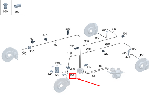 new mercedes-benz eqs v297 front right brake hose a2974206400 original