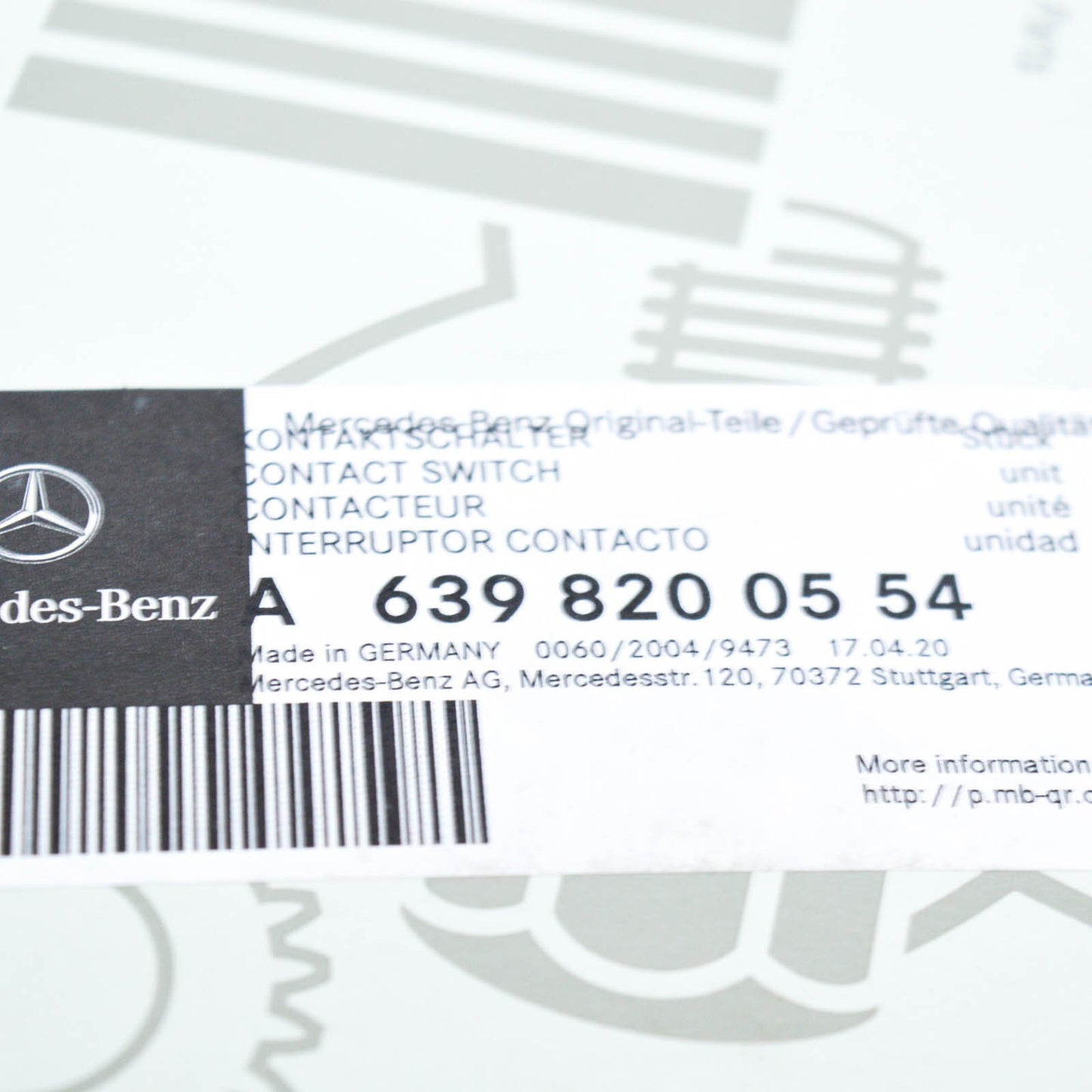 NEW MB VITO W639 SIDE LOADING DOOR CONTACT PINS A6398200554 ORIGINAL