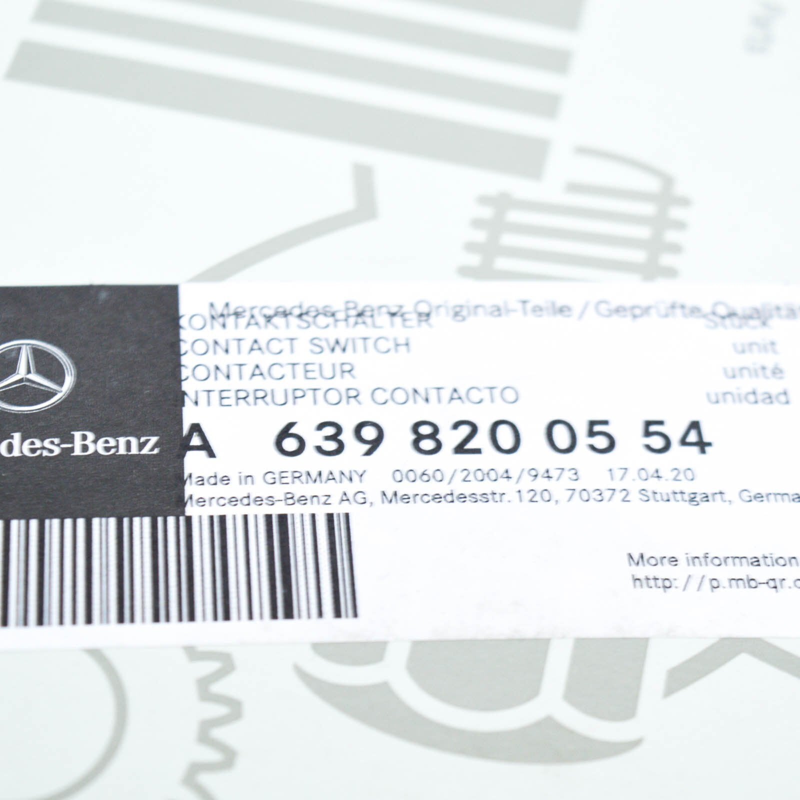 NEW MB VITO W639 SIDE LOADING DOOR CONTACT PINS A6398200554 ORIGINAL