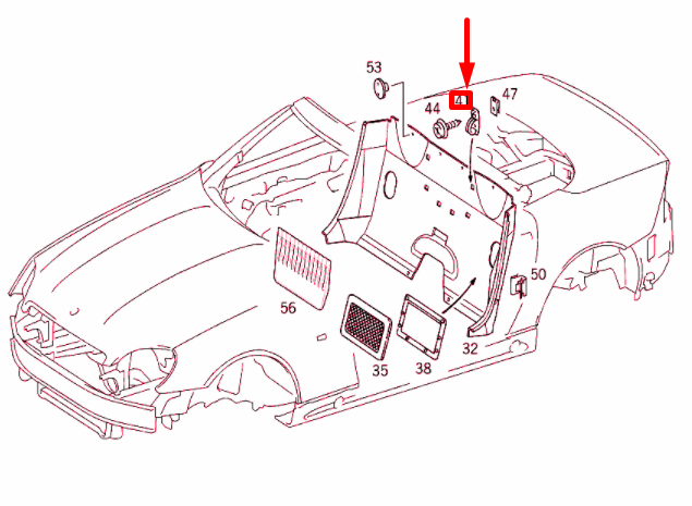 NEW MERCEDES-BENZ SLK R170 REAR CLOTHES-HOOK A1708140001 ORIGINAL