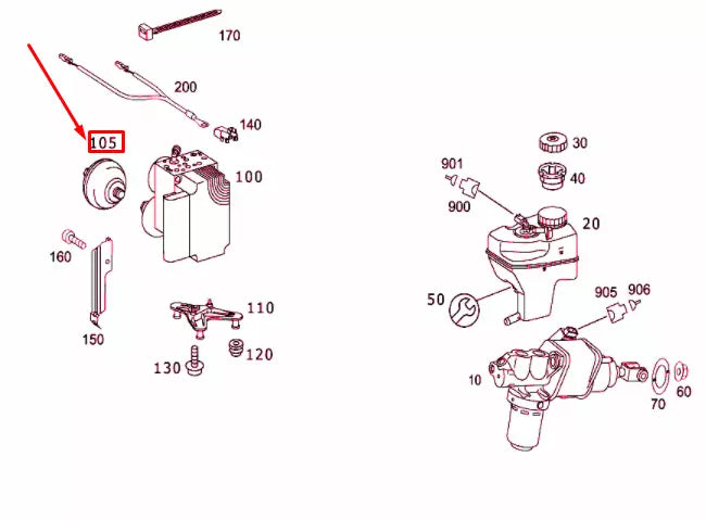 NEW MB SL R230 BRAKE HYDRAULIC UNIT PRESSURE RESERVOIR A0004302694 ORIGINAL