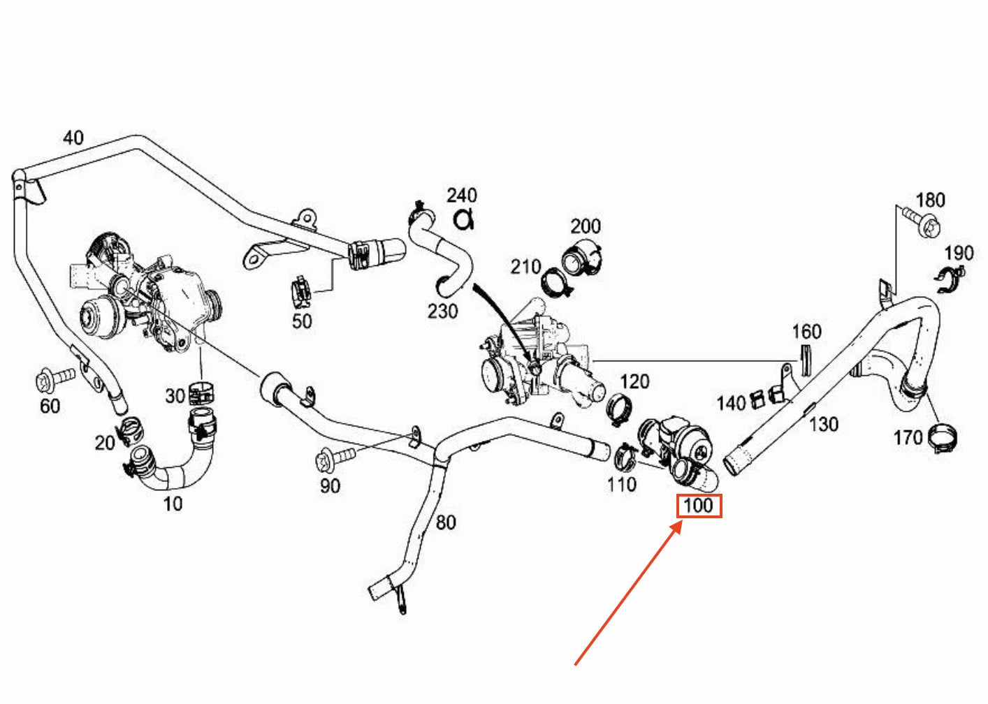 NEW MERCEDES-BENZ CLA COUPE C117 COOLANT SHUTT OFF VALVE A2702001600 ORIGINAL