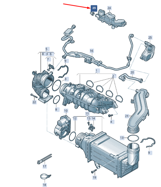new skoda superb mk3 oil separator bungs 05e145863 original
