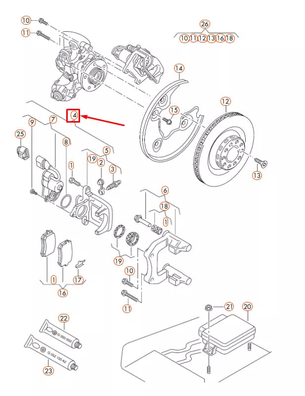NEW AUDI A4 B8 REAR RIGHT BRAKE CALIPER 8K0615404B ORIGINAL
