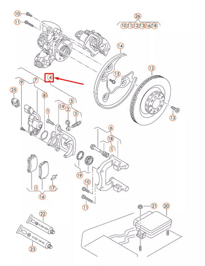 NEW AUDI A4 B8 REAR RIGHT BRAKE CALIPER 8K0615404B ORIGINAL