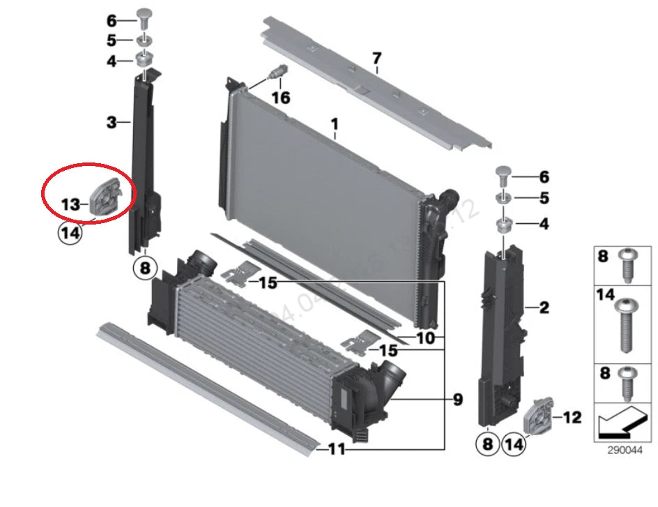 NEW BMW 3 F30 RADIATOR SUPPORT BRACKET RIGHT SIDE 17118620733 2016 ORIGINAL