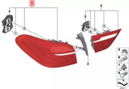 NEW BMW X4 F26 REAR RIGHT TAILLIGHT LAMP 7331280 63217331280 ORIGINAL