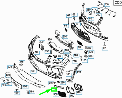NEW MERCEDES-BENZ GLS X166 FRONT RIGHT BUMPER MOLDING A1668852874 ORIGINAL