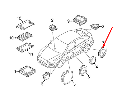 new audi a3 8v rear door sound speaker 8v4035411c original