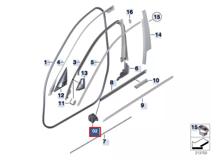 NEW BMW 5 F10 A-PILLAR LEFT CLOSING PANEL SEAL 51337224549 ORIGINAL