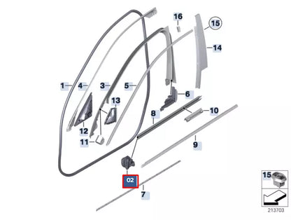 NEW BMW 5 F10 A-PILLAR LEFT CLOSING PANEL SEAL 51337224549 ORIGINAL