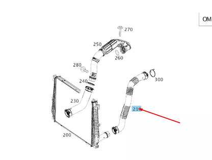 NEW MERCEDES-BENZ C W205 LEFT CHARGE AIR COOLER HOSE A2055280300 ORIGINAL