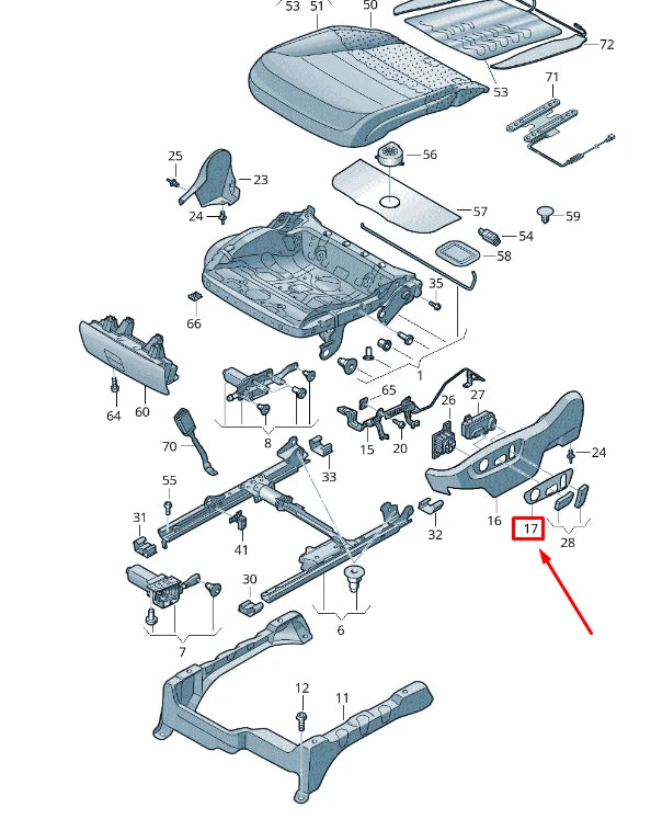 NEW VW TOUAREG 7P MK21 FRONT RIGHT SEAT SWITCH TRIM 7P6882516E9B9